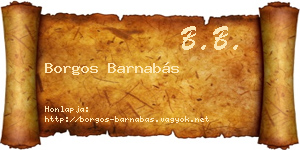 Borgos Barnabás névjegykártya